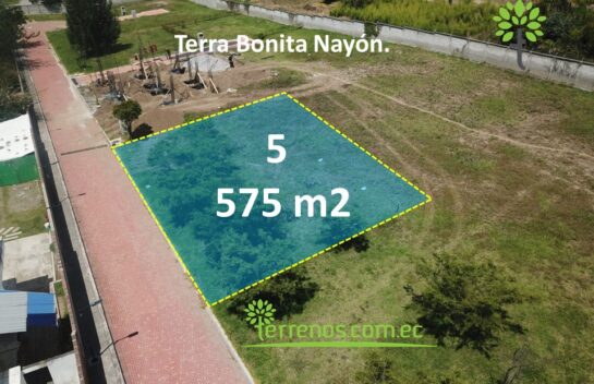 Venta de terreno 575 m2, Nayón, urbanización Terra Bonita.