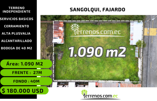 Terreno de 1.090 m2 en Fajardo, Sangolquí