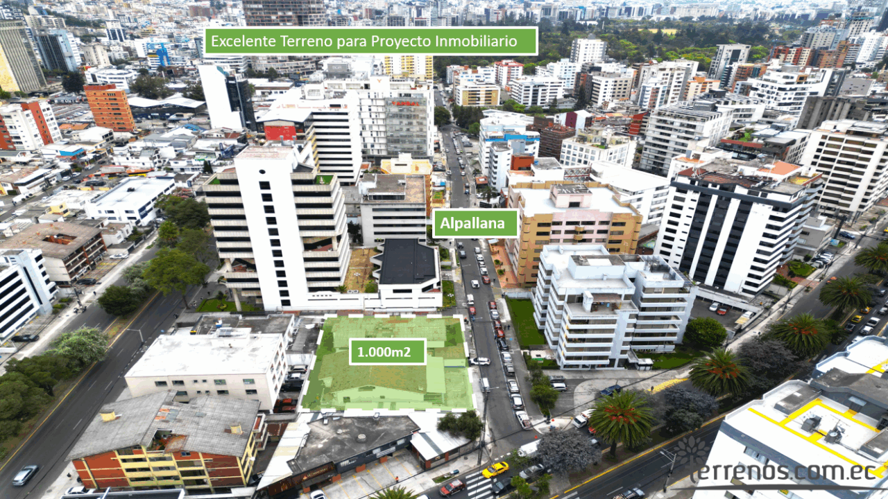Terreno de venta en la Alpallana y Diego de Almagro, 1067m2