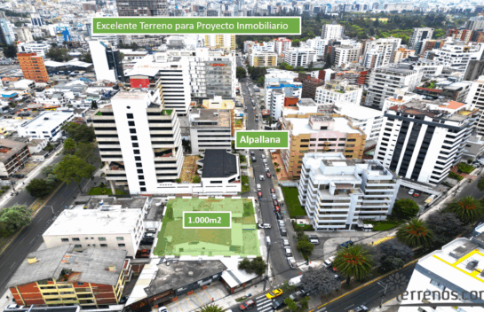 Terreno de venta en la Alpallana y Diego de Almagro, 1067m2