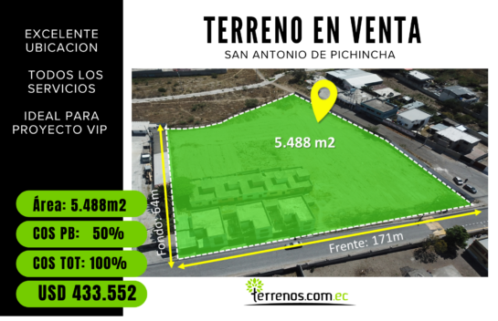 Terreno en venta en San Antonio de Pichincha 5.488 m²
