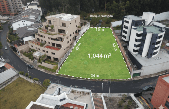 Terreno en venta 1.044 m2 en El Bosque, Quito. Ideal para Proyecto Residencial Exclusivo
