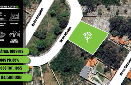 Terreno en la urbanización La Marca 1009 m2, vía Calacalí. Vivienda unifamiliar.