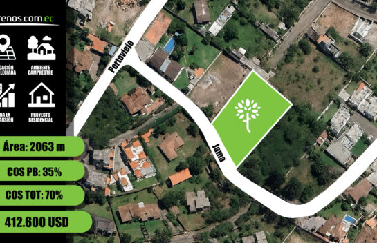 Terreno en Venta en Tumbaco 2063 m2, en calle Jama y Portoviejo