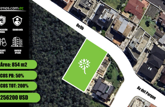 Terreno de venta en Quito Tenis 854 m2, urbanización cerrada, cerca del Centro Comercial El Bosque.