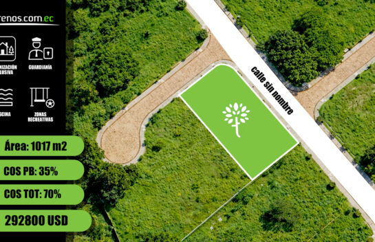 Terreno de venta en Tumbaco 1017 m2 urbanización Manto Verde, Ruta Viva
