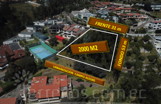 Terreno de venta en Monteserrín 2000 m² dentro de la Urbanización Campo Alegre