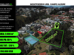 Terreno de venta Monteserrín 2.000 m² dentro de la Urbanización Campo Alegre