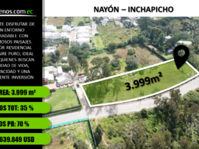 Terreno de venta en Nayón 3.999 m² Independiente