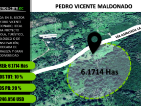 Terreno de venta en Pedro Vicente Maldonado 6.17 Has
