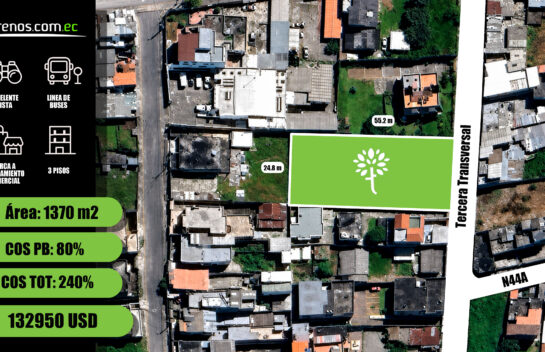 Terreno de venta en Cochapamba 1370 m2, cerca del Centro Comercial El Bosque.