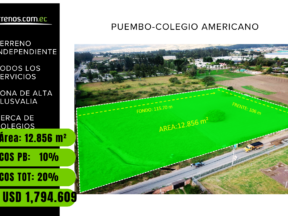 Terreno en venta Puembo, 12.856 m², sector colegio Americano
