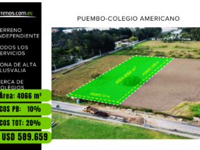 Terreno en venta Puembo, 4066m², sector colegio Americano