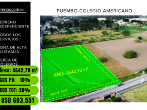 Terreno en venta Puembo, 4642m², sector colegio Americano