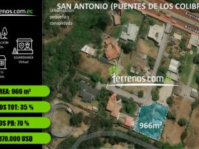 Venta terreno 966m2 con casa en San antonio de Pichincha (redondel de los colibries)