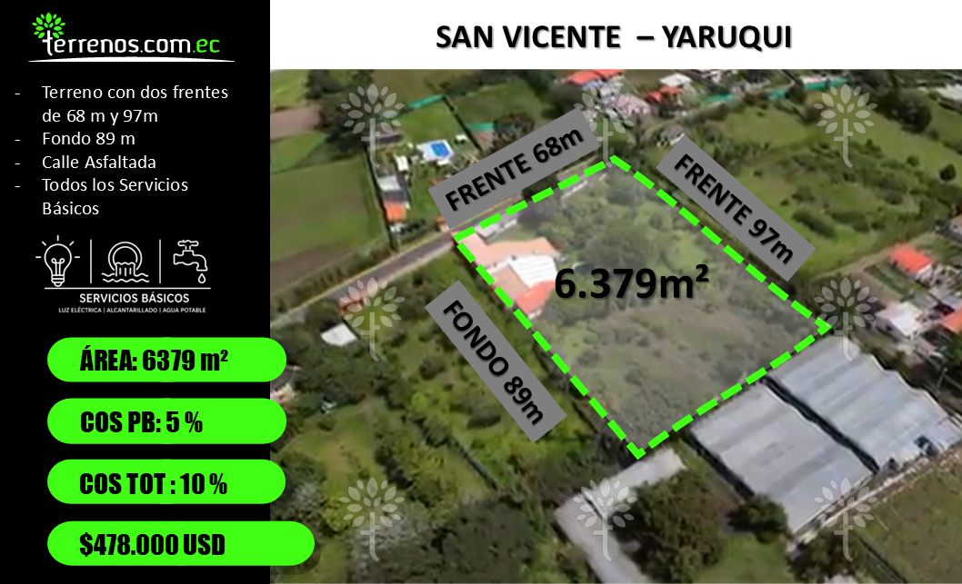 Vista adicional de terreno en venta en Yaruqui, Quito, Pichincha