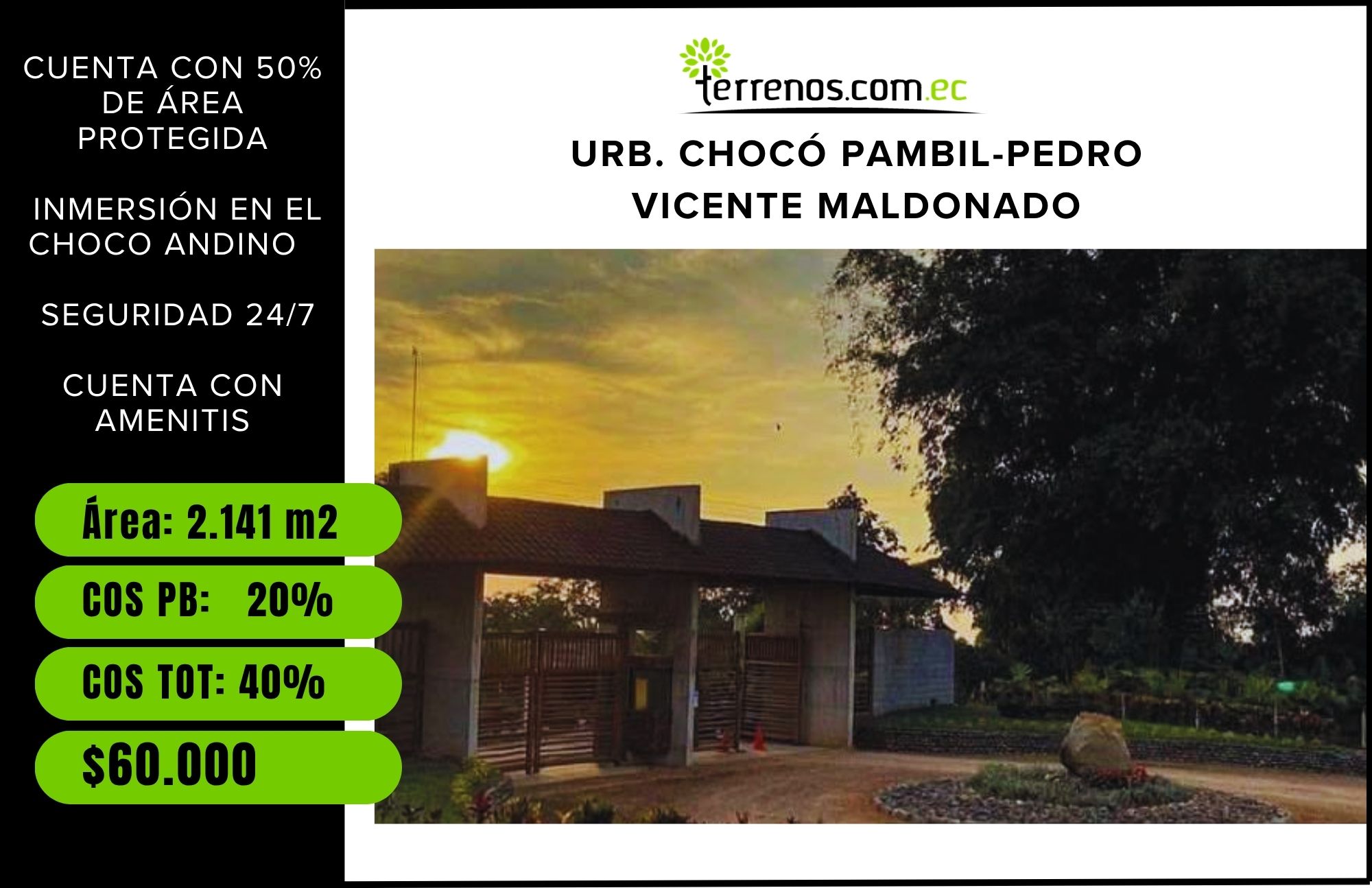 Terreno en venta en Pedro Vicente Maldonado, Pichincha