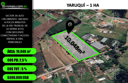 Terreno independiente de venta 10.048 m² sector en Yaruquí