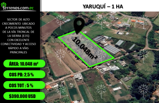 Terreno independiente de venta 10.048 m² sector en Yaruquí
