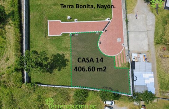 Venta de terreno 406 m2 en Nayón, urbanización Terra Bonita.