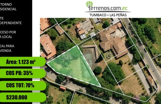 Terreno en venta de 1.123 m2 en Urb. Las Peñas, Tumbaco